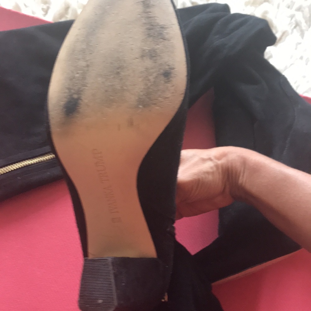 Ivanka Trump Knee high black  boots suede feel EUC - Picture 11 of 16